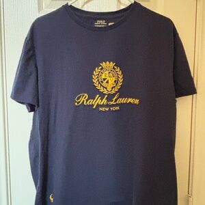 Polo Ralph Lauren Men's Tee in Navy and Gold